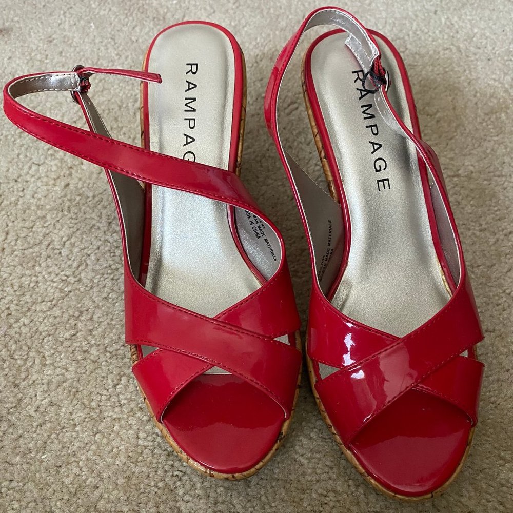 Rampage Red Wedge with Open Toe